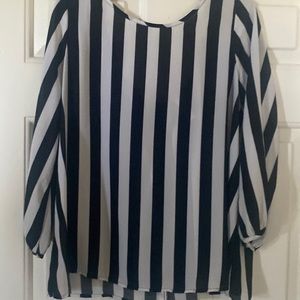 Black and white stripped blouse